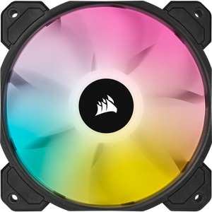 Corsair SP120 RGB ELITE; 120mm RGB LED Fan with AirGuide, Triple Pack with Lighting Node CORE, Fan diameter 12 cm, Voltage: 6 - 13.2 V, Colour: Black