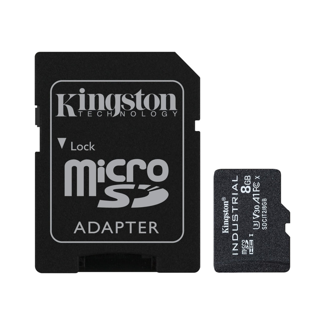 Kingston 8Gb Microsdhc Industrial C10 A1 Pslc Card + Sd Adapter Sdcit2/8Gb