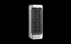 Hikvision - Mifare Card Reader with Keypad, Reads Mifare 1 card, Supports RS485 and Wiegand, Tamper-proof alarm, Dust-proof, IP65, HIK-K1107mk