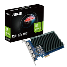 Load image into Gallery viewer, ASUS Graphics Card/NVIDIA/PCIe2.0/2GB GDDR5/4xHDMI/300w/ 14.8x10.5x1.8cm. - PCIe X1 Slot
