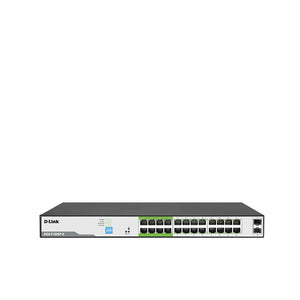 D-Link DGS-F1026P-E 26-Port Gigabit Long Range PoE Unmanaged Switch - 24x PoE Ports + 2x SFP Uplink Ports - Layer L2 10/100/1000Mbps Gigabit Ethernet