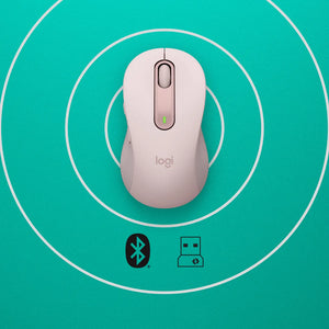 Logitech Signature M650 Wireless Mouse ROSE RF Wireless + Bluetooth, 4000 DPI, Product colour: Pink, 910-006254