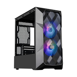 Cooler Master Masterbox TD300 PC CASE, Black; Micro ATX; Mini ITX; Mesh Front Panel; Dual ARGB Fans; Tempered Glass Side Panel; Airflow