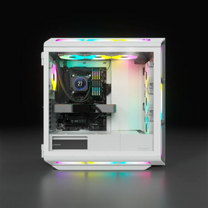 Corsair iCUE 5000T RGB Tempered Glass Mid-Tower PC CASE; White