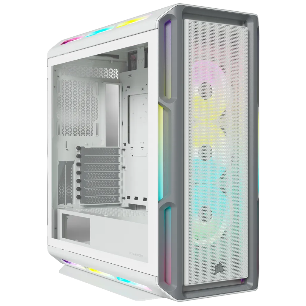 Corsair iCUE 5000T RGB Tempered Glass Mid-Tower PC CASE; White