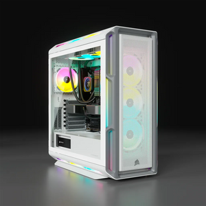 Corsair iCUE 5000T RGB Tempered Glass Mid-Tower PC CASE; White