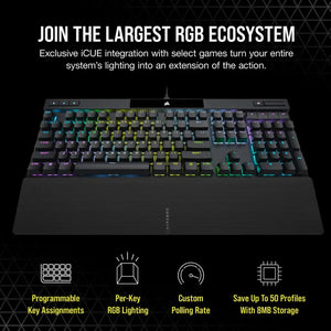 CORSAIR K70 RGB PRO Mechanical Gaming Keyboard - CHERRY MX SPEED Silver Keyswitches - Black