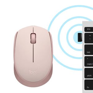 Logitech M171 Wireless mouse (ROSE) Nano USB receiver 3 buttons optical, Ambidextrous