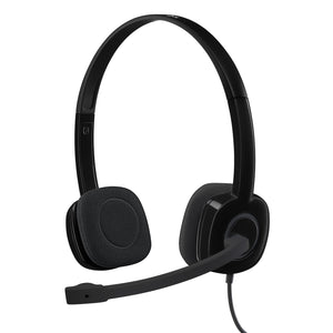 Logitech H151 Wired Stereo Headset With 3.5mm Audio Jack Connection Clear Stereo Sound - Black 981-000589