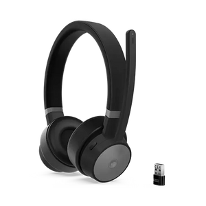 Lenovo Go Wireless ANC Headset, Microsoft Teams Certified, USB + Bluetooth Connection, Noice Cancellation, Pouch, Flip Microphone