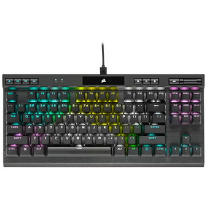 Corsair K70 RGB TKL Optical-Mechanical Gaming Keyboard; Backlit RGB LED; CORSAIR OPX Keyswitches; Black