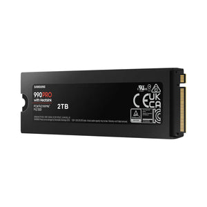 Samsung MZ-V9P2T0CW 990 Pro 2 TB NVMe SSD W/Heatsink - Read Speed up to 7450 MB/s; Write Speed up to 6900 MB/s; Component for PC