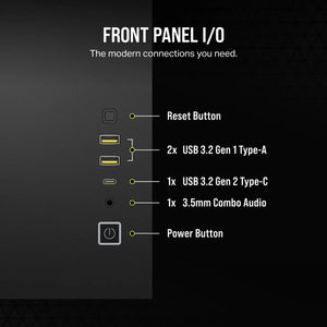 Corsair 2500D Airflow, Midi Tower Micro ATX Dual Chamber PC Case, 18 cm, 40 cm, Black, Dimensions - Width: 304 mm, Depth: 469 mm, Height: 376 mm