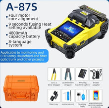 Load image into Gallery viewer, Fiber Optic Fusion Splicer Full set Hot Melt Machine Fully Automatic Fusion Splicer Fiber Optic Cable Trunk Wire Jumper A-87S
