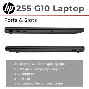 HP 255 G10 15.6" FHD Business Laptop, AMD Ryzen 7-7730U, 64GB RAM, 4TB SSD, Wi-Fi 6, HDMI, Windows 11 Pro
