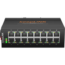 Load image into Gallery viewer, keepLiNK Industrial Ethernet Switch 16-Port Gigabit 100/1000Mpbs Unmanaged with IP40 rating Ethernet Network Switch KP-9000-65-16GT
