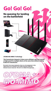 Asus RT-AX56U V2 HBV AX1800 Dual Band WiFi6 802.11ax Router MU-MIMO OFDMA AiMesh WiFi AiProtection Classic 10/100/1000Mbps 4*LAN