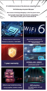 Asus RT-AX56U V2 HBV AX1800 Dual Band WiFi6 802.11ax Router MU-MIMO OFDMA AiMesh WiFi AiProtection Classic 10/100/1000Mbps 4*LAN