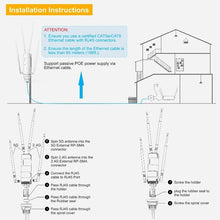 Load image into Gallery viewer, Wavlink 4G LTE AC1200 High Power Outdoor Wi-Fi Router With SIM Card Slot 5G 2.4G1000Mbps Ethernet WAN/LAN Port Long Range Router
