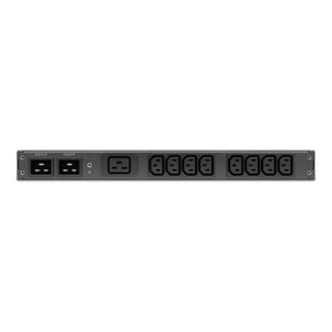 APC NetShelter Rack Automatic Transfer Switch, 1U, 16A, 230V, 2 C20 IN, 8 C13, 1 C19 OUT, 50/60Hz AP4423A