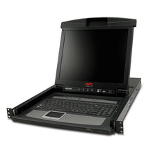 Load image into Gallery viewer, APC 17-inch Rack LCD Console with Integrated 16 Port Analog KVM Switch with Integrated keyboard and touchpad, Windows, Sun, Unix, and Linux AP5816

