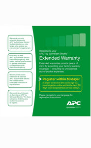 Apc Service Pack 3 Year Warranty Extension for Service Pack, Designed for APC, Replacement or repair is covered WBEXTWAR3YR-SP-04