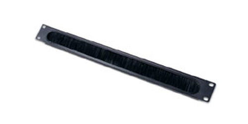 1U CABLE PASS-THRU W/ BRUSH STRIP BLACK