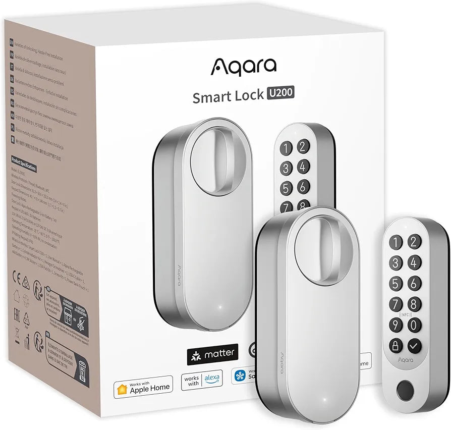 Aqara Controller Smart Retrofit Door Lock U200 Silver, Designed for flexibility, convenience, security, retrofit design, hassle-free installations