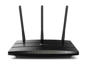 TP-Link AC1200 Dual-Band Wi-Fi Gigabit Router, 1200Mbps Wi-Fi, 1× Gigabit WAN, 4× Gigabit LAN Ports, 1× USB 2.0 Port, 3× Fixed Antennas, Archer C1200