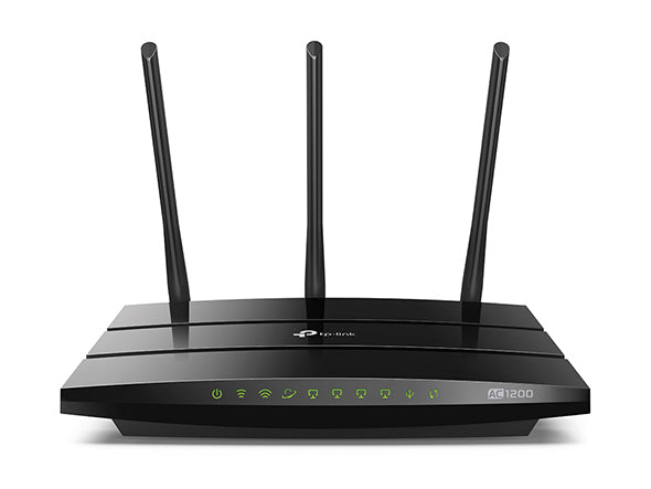 TP-Link AC1200 Dual-Band Wi-Fi Gigabit Router, 1200Mbps Wi-Fi, 1× Gigabit WAN, 4× Gigabit LAN Ports, 1× USB 2.0 Port, 3× Fixed Antennas, Archer C1200