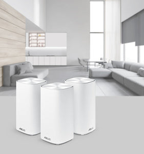 Asus ZenWiFi CD6(W-2PK) - AC1500 Dual-band Whole-Home Mesh WiFi System 2 Pack - Coverage up to 465 Sq. Meter/5000 Sq. ft. - 4X Gigabit Ports - 3 SSIDs