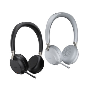 Yealink Bluetooth Business headset with USB-C connection, Teams Certified (Grey), Supports wireless charging, Retractable microphone boom/arm