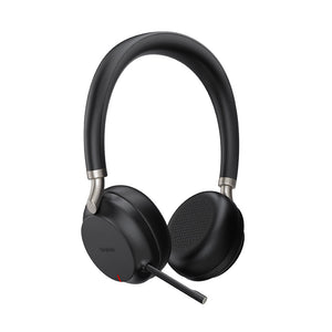 Yealink Bluetooth Business headset with USB-C connection, Teams Certified (Grey), Supports wireless charging, Retractable microphone boom/arm