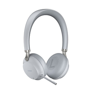 Yealink Bluetooth Business headset with USB-C connection, Teams Certified (Grey), Supports wireless charging, Retractable microphone boom/arm