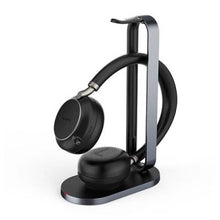 Load image into Gallery viewer, Yealink BH76 Headset, Black with Charging Stand, USB-A Connection, Teams Certified, Retractable hidden microphone arm, Qualcomm aptX HD, 2× Busylights

