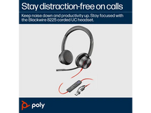 Load image into Gallery viewer, Hp Poly Blackwire 8225 Stereo Usb-C Headset +Usb-C/A Adapter, Noise-canceling mic + Acoustic Fence technology, Advanced hybrid ANC 3 settings 772K5AA
