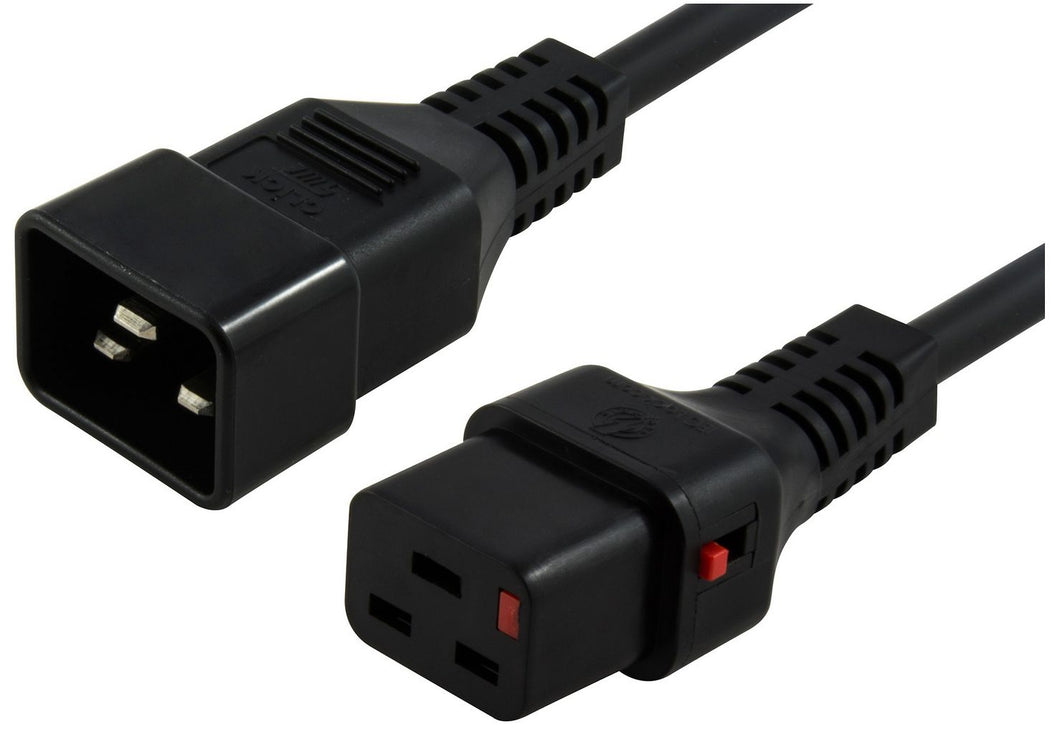 2M C19 F To C20 M Lockable Power Cable Red