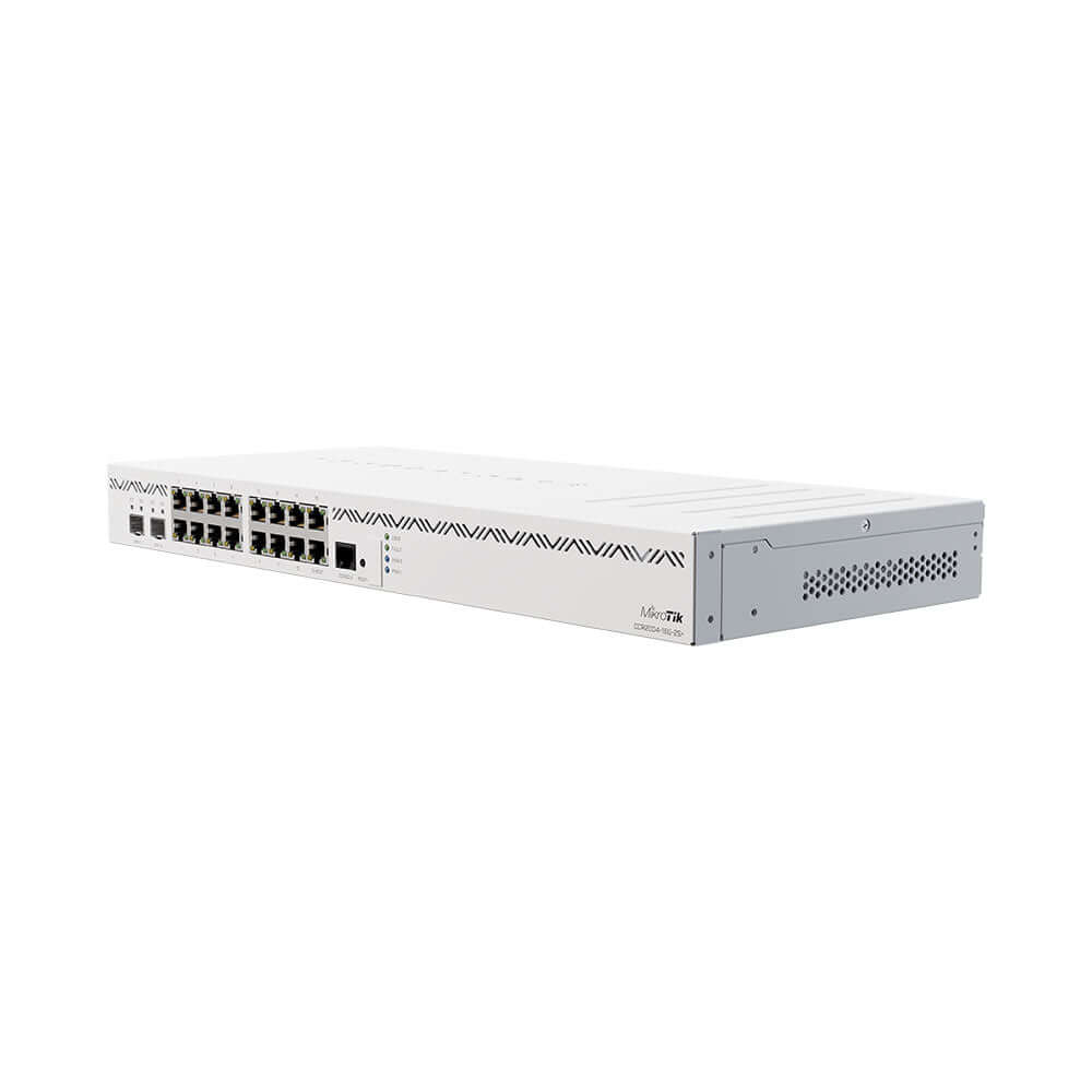 MikroTik Cloud Core Router CCR2004-16G-2S+, 16 x Gb LAN, 2x SFP+ ports, 1U Rackmount case, Dual PSU, 16x Gigabit Ethernet ports, 2x 10G SFP+ cages