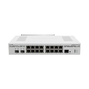 MikroTik Cloud Core Router CCR2004-16G-2S+PC, 16x Gigabit Ethernet ports, 2x10G SFP+ cages, active cooling, and best single-core performance per watt