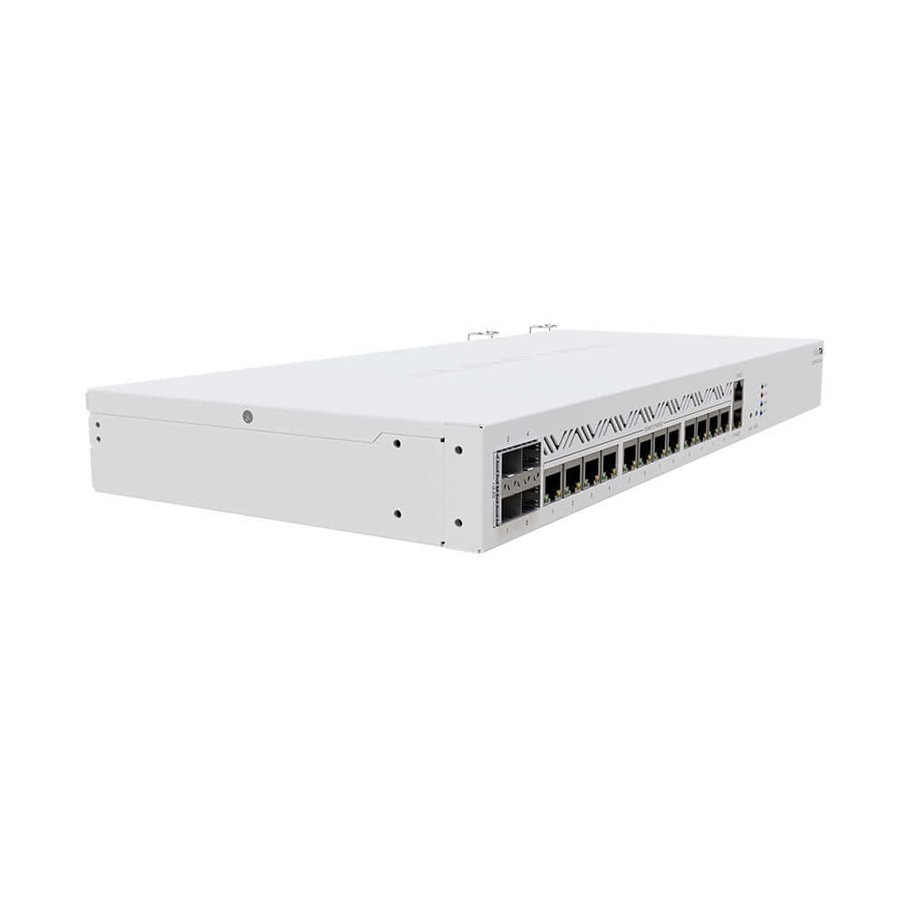 MikroTik Cloud Core Router CCR2116-12G-4S+, with 4x SFP+ cage, 13x 10/100/1000 GbE LAN Ports, M.2 PCIe slot, 1U Rackmount case, Dual PSU, RouterOS v7