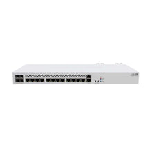 Load image into Gallery viewer, MikroTik Cloud Core Router CCR2116-12G-4S+, with 4x SFP+ cage, 13x 10/100/1000 GbE LAN Ports, M.2 PCIe slot, 1U Rackmount case, Dual PSU, RouterOS v7
