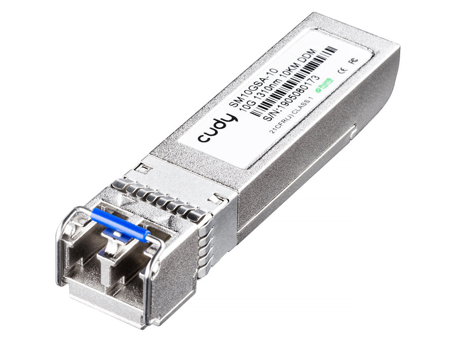 Cudy Single Mode 10G LC SFP+ 1310nm 10km, duplex module designed for Single Mode fibre deployments up to 10km at 10Gbps, 2x LC Connector | SM10GSA-10