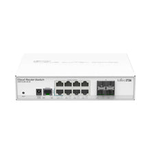 Load image into Gallery viewer, MikroTik Cloud Router Switch CRS112-8G-4S-IN, features 8x Gigabit Ethernet Smart Switch, 4×SFP cages, 400MHz CPU, 128MB RAM, desktop case, RouterOS L5
