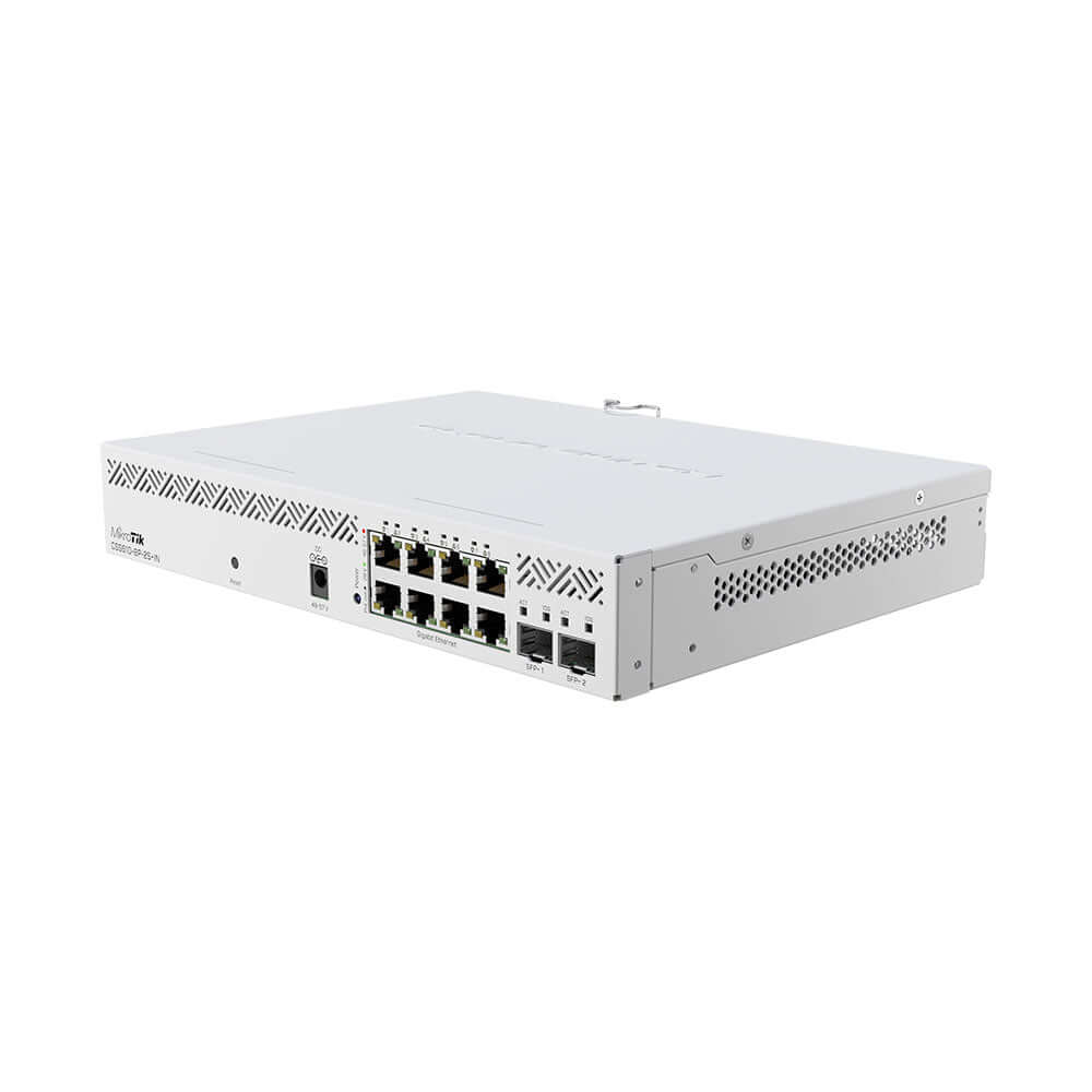 MikroTik Cloud Smart Switch CSS610-8P-2S+IN, 8x Gigabit 802.3af/at POE-out ports, 10/100/1000 Ethernet ports, 2x 10 Gigabit SFP+ cages, SwitchOS Lite