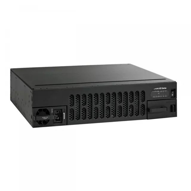 Cisco ISR 4451 AppX Advanced services router, 1G-2G system throughput, 4 WAN/LAN, 4 SFP, multi-Core CPU, Dual-power, Security, Voice