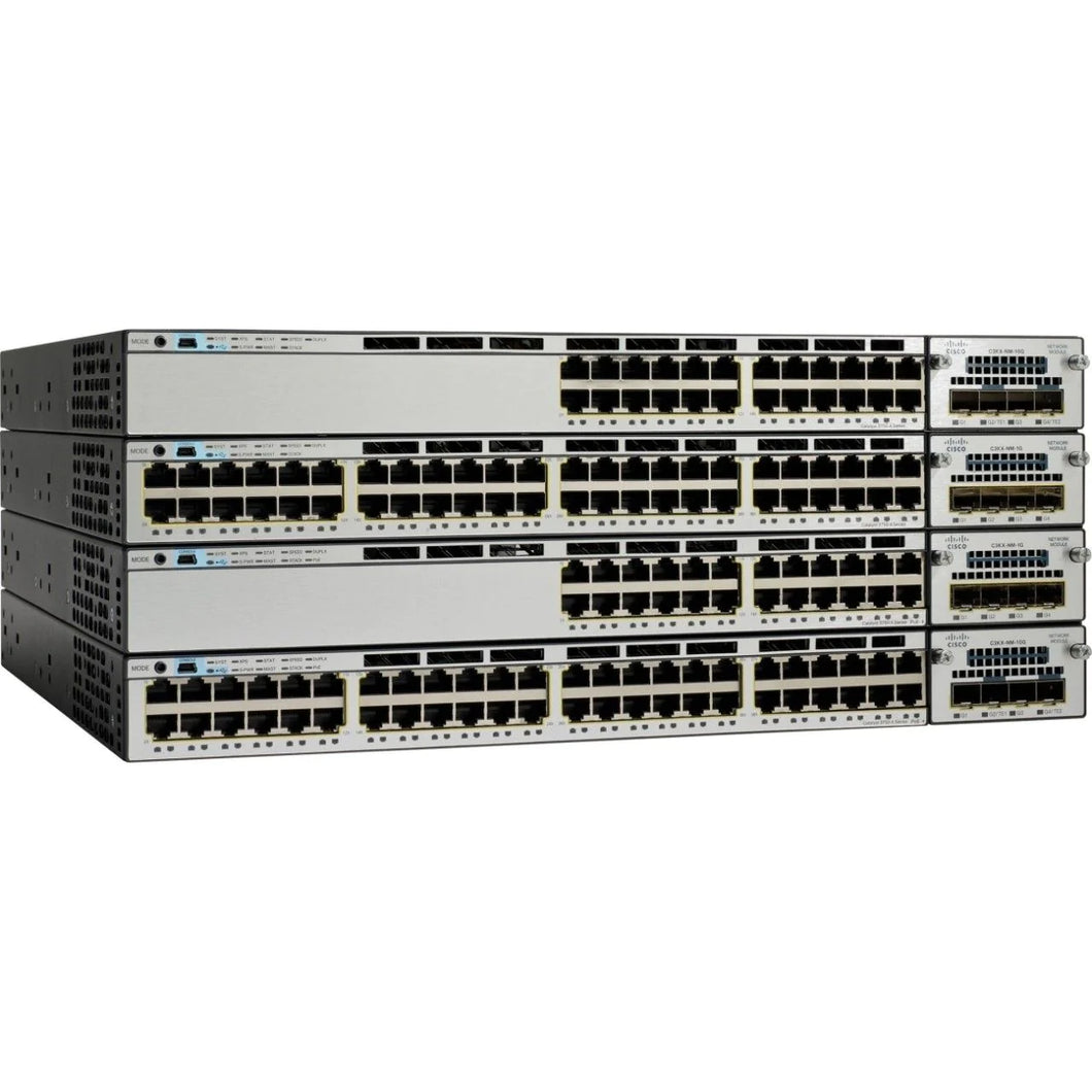 Cisco Catalyst C3850-48U Switch Layer 3 with 48 * 10/100/1000 Ethernet UPOE ports, IP service, managed- stackable, WS-C3850-48U-E
