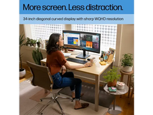 Load image into Gallery viewer, HP P34hc G4 34 inch WQHD (3440 x 1440) Resolution USB-C Curved Monitor Height adjustable; Tilt 21Y56AA
