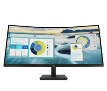 Load image into Gallery viewer, HP P34hc G4 34 inch WQHD (3440 x 1440) Resolution USB-C Curved Monitor Height adjustable; Tilt 21Y56AA
