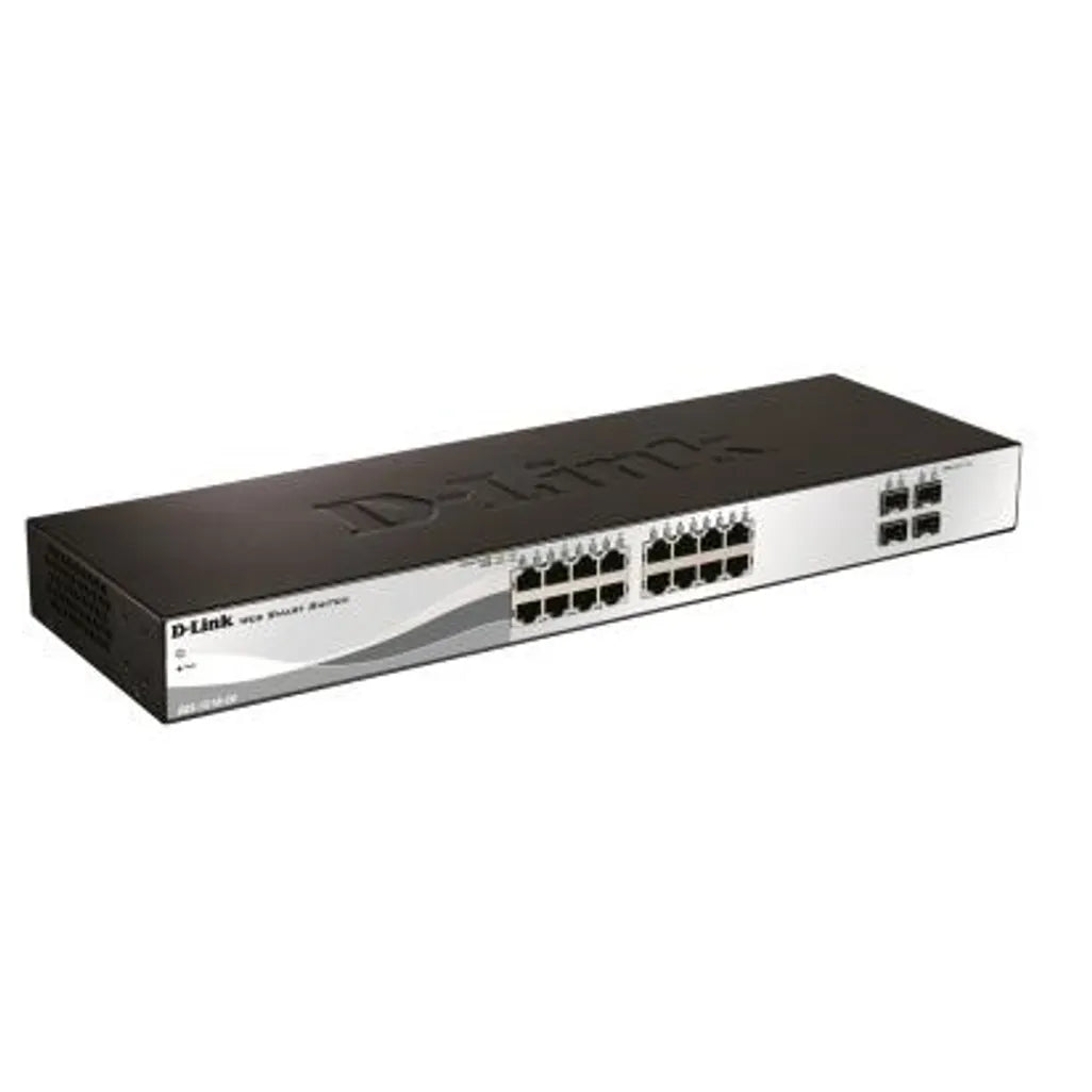 D-Link DGS-1210-20E 16 port + 4 Gigabit SFP Ports Smart Switch, Managed L2 Switch, with 20x RJ-45 Ethernet ports, 40 Gbit/s switching, 1U Rack mount