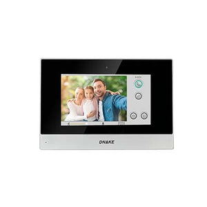 Dnake 7" Android Indoor Monitor, 7" TFT LCD, 1024x600 pixel, Supports up to 8 IP cameras, PoE support, 8 Alarm zones, 1 x 10/100Mbps Ethernet Port